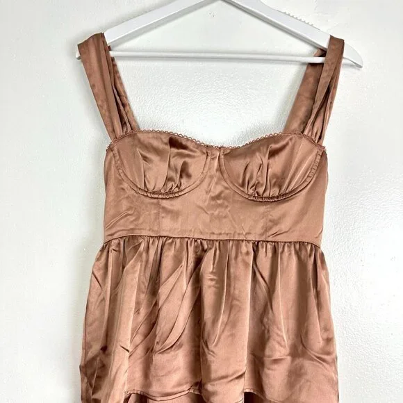 WEWOREWHAT Corset High Low Maxi Dress in Canvas Size US 4 - Picture 5 of 14